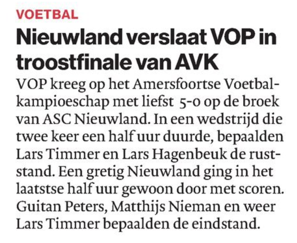 AD 20-08 Nieuwland verslaat VOP in troostfinale van AVK_foto artikel
